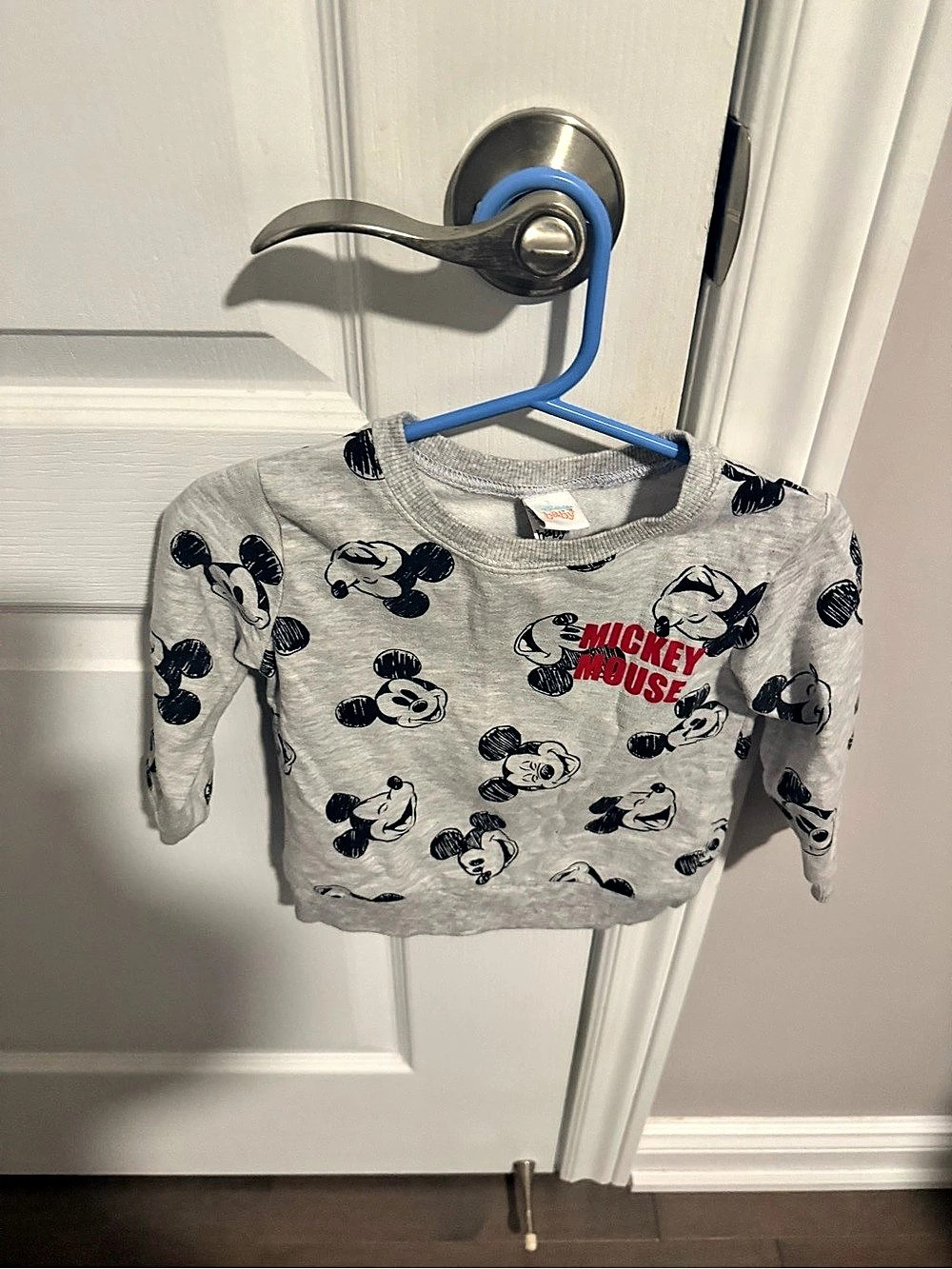 Disney Mickey Mouse Baby Long Sleeve Tee Gray Baby 12-18M
